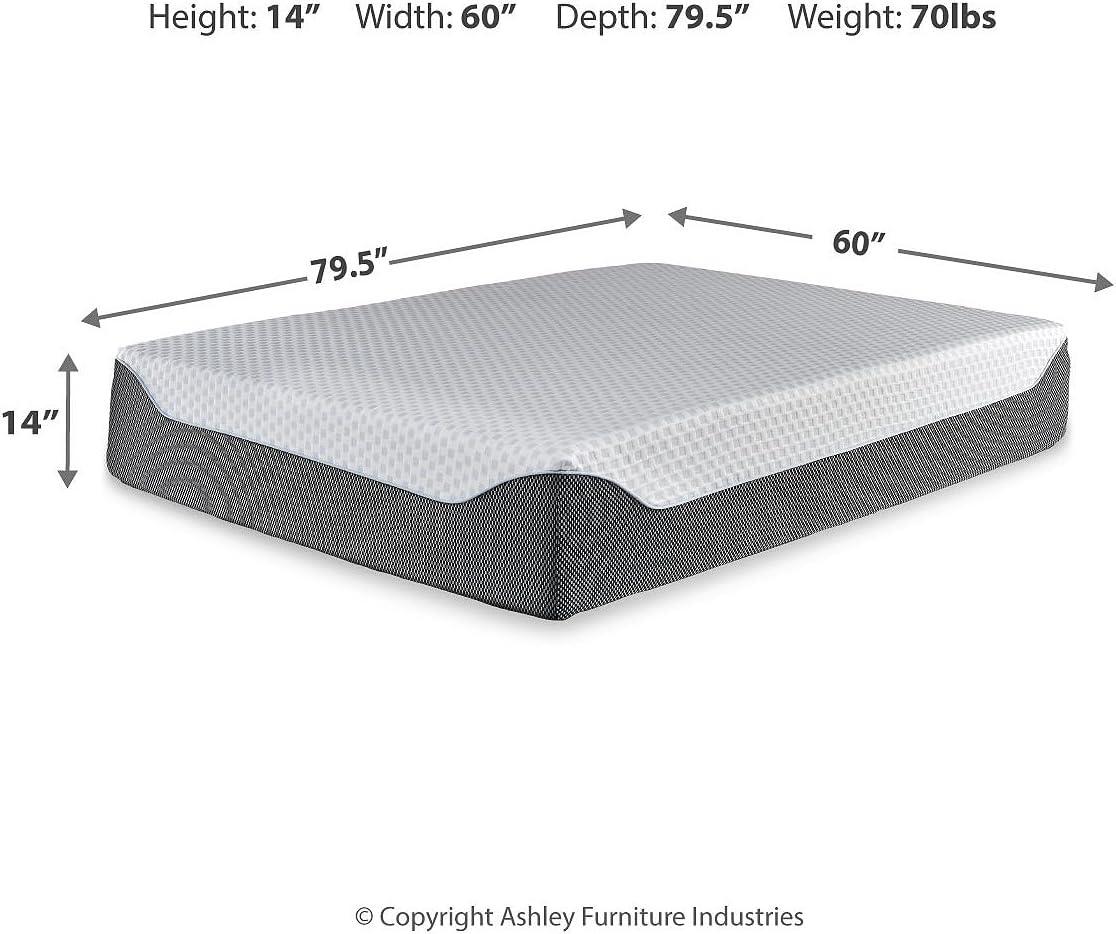 imageSignature Design by Ashley 12 Inch Chime Elite 20 Plush Green Tea Memory Foam Mattress for Cool Sleep and Pressure Relief Full Fiberglass Free Mattress In A BoxQueen