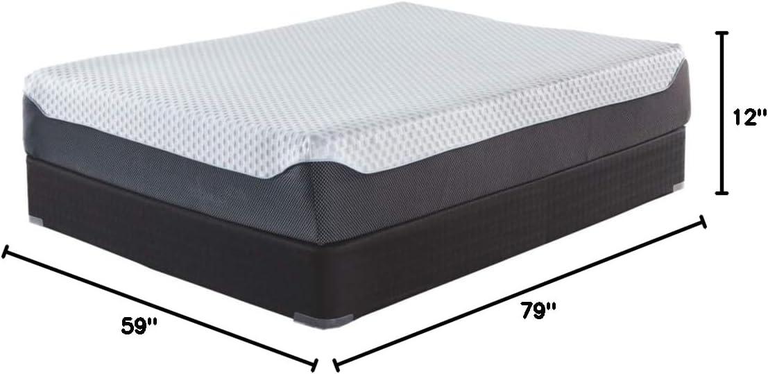 imageSignature Design by Ashley 12 Inch Chime Elite 20 Plush Green Tea Memory Foam Mattress for Cool Sleep and Pressure Relief Full Fiberglass Free Mattress In A BoxQueen