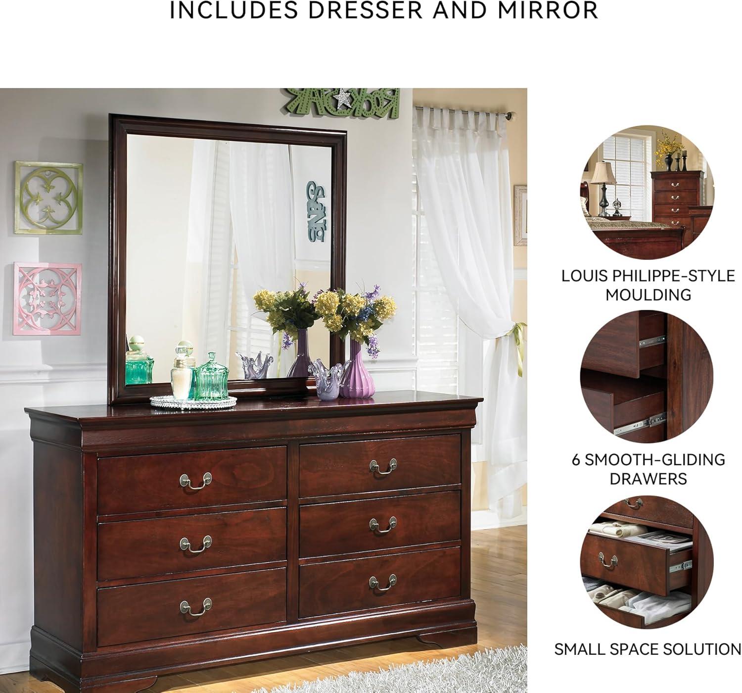 imageSignature Design by Ashley Alisdair Traditional 2 Drawer Nightstand 2375quot Tall Dark BrownBrown