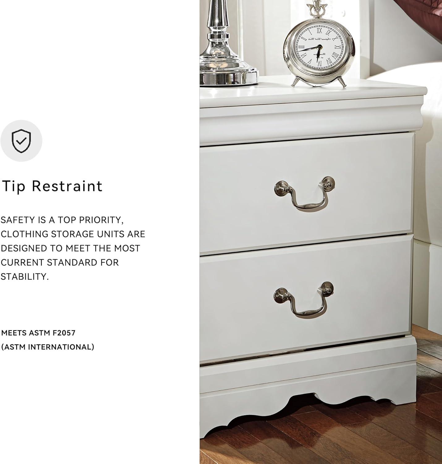 imageSignature Design by Ashley Alisdair Traditional 2 Drawer Nightstand 2375quot Tall Dark BrownWhite