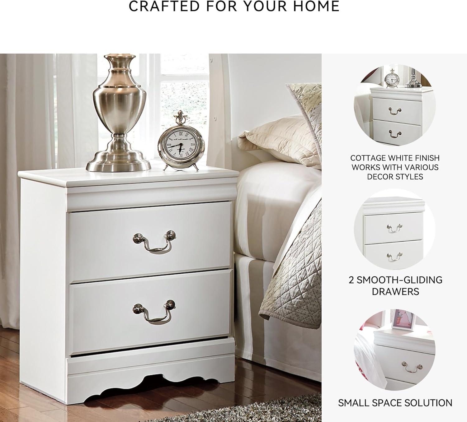 imageSignature Design by Ashley Alisdair Traditional 2 Drawer Nightstand 2375quot Tall Dark BrownWhite