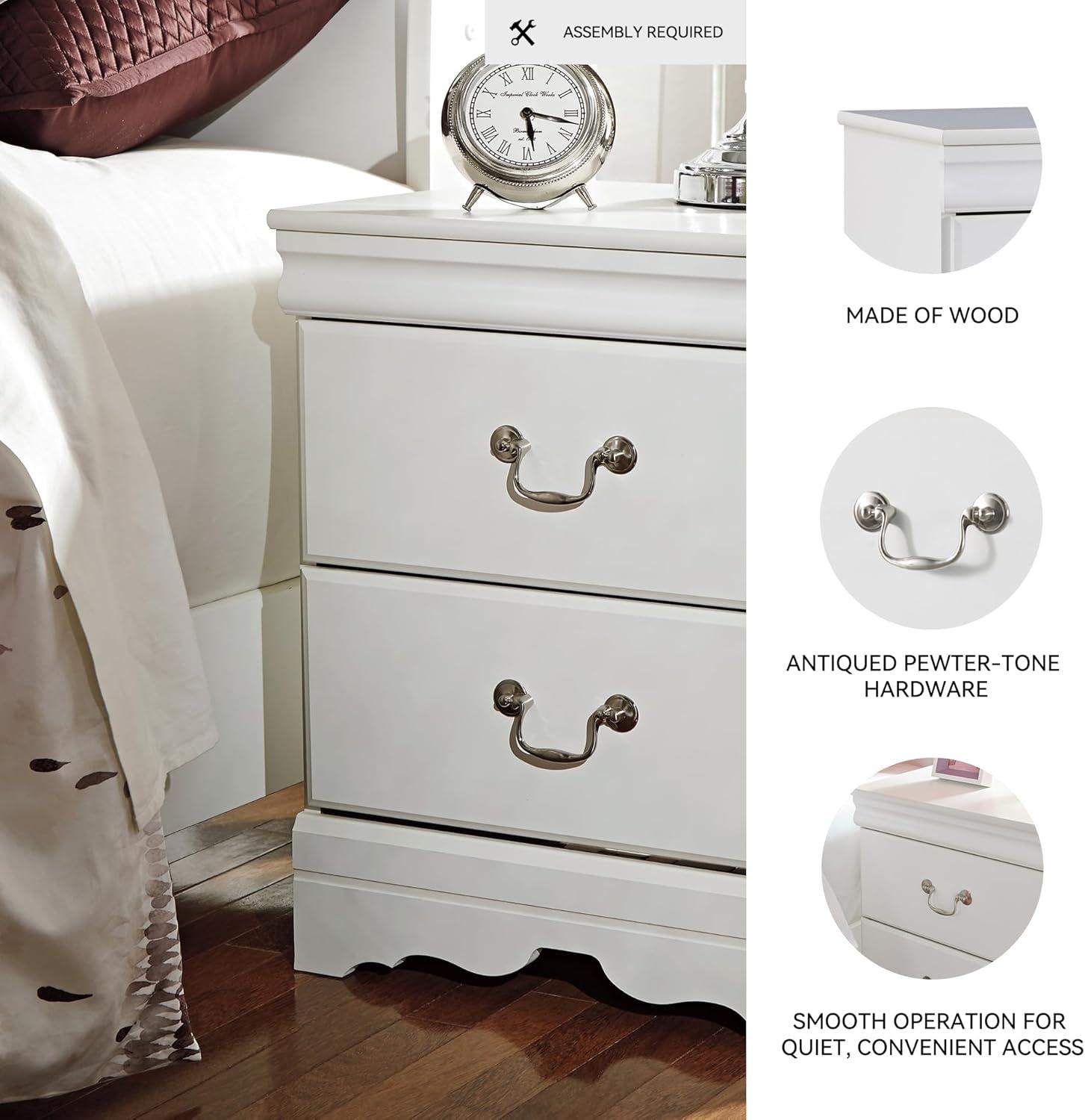 imageSignature Design by Ashley Alisdair Traditional 2 Drawer Nightstand 2375quot Tall Dark BrownWhite