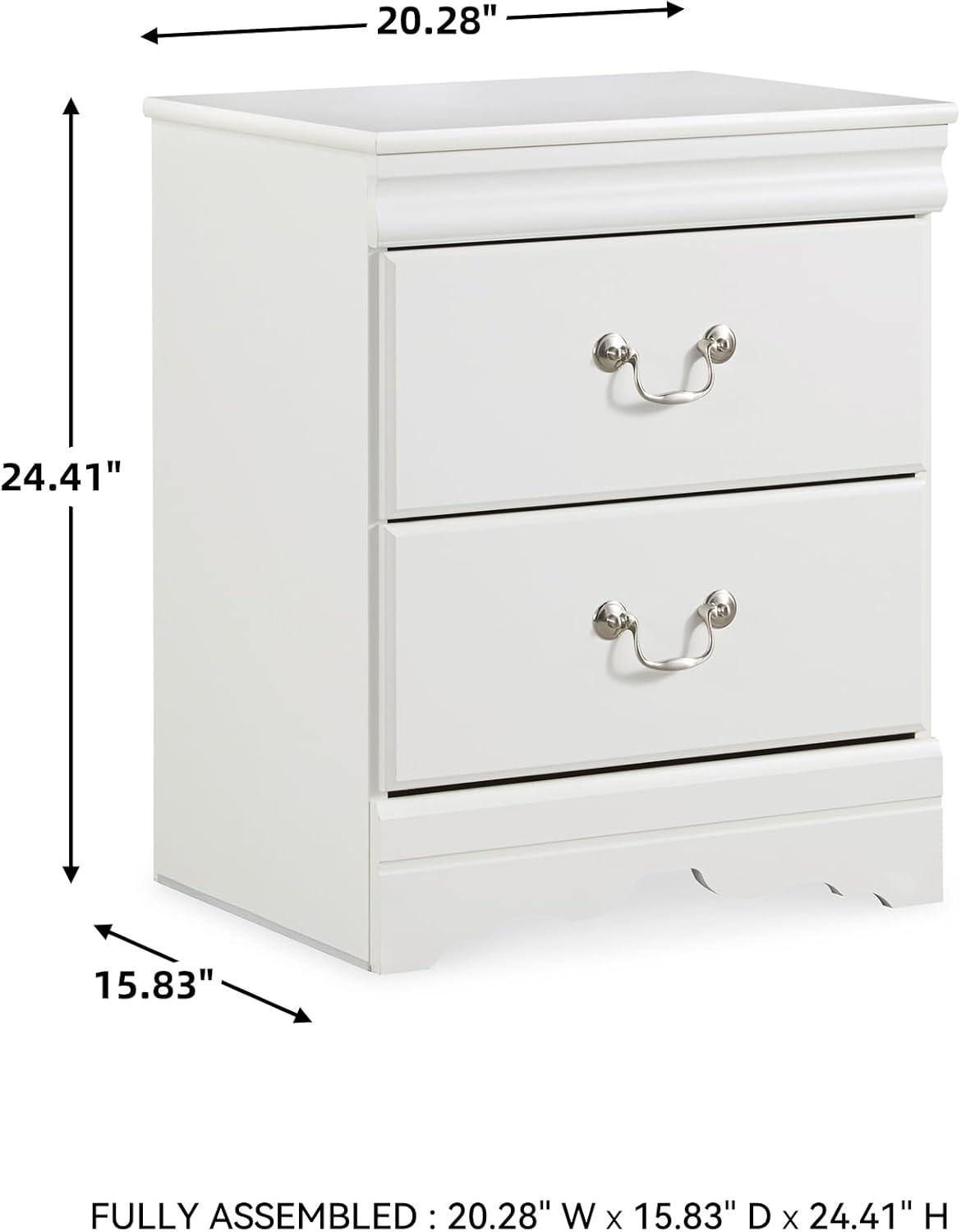 imageSignature Design by Ashley Alisdair Traditional 2 Drawer Nightstand 2375quot Tall Dark BrownWhite