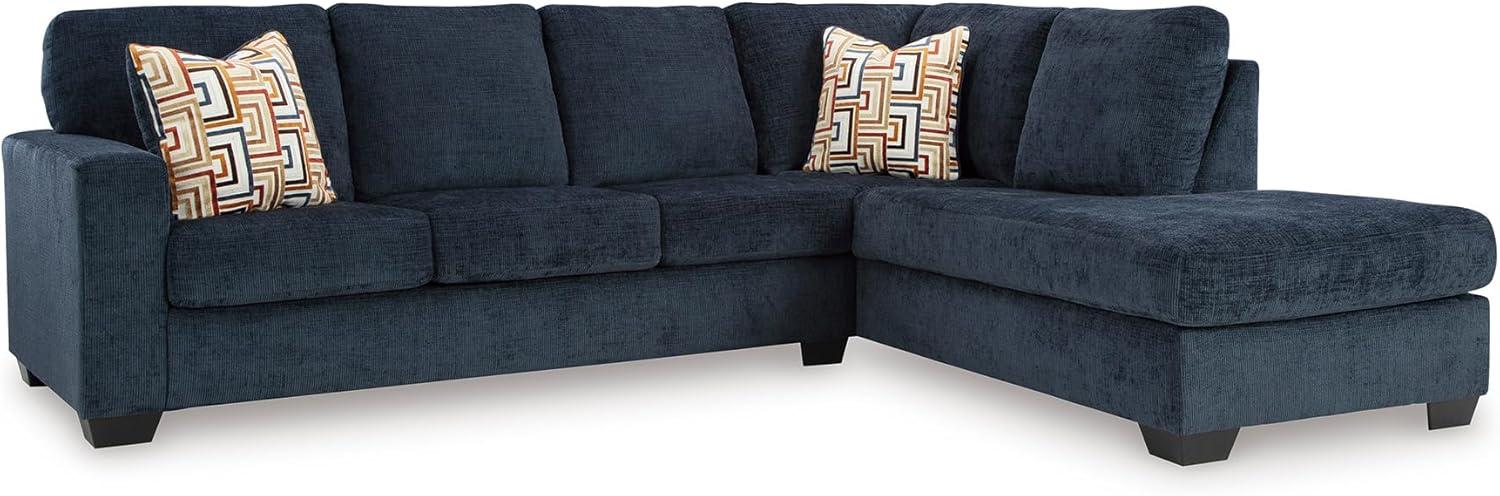 imageSignature Design by Ashley Aviemore Casual LShaped 2Piece Sectional with Chaise for Living Room BlueBlue