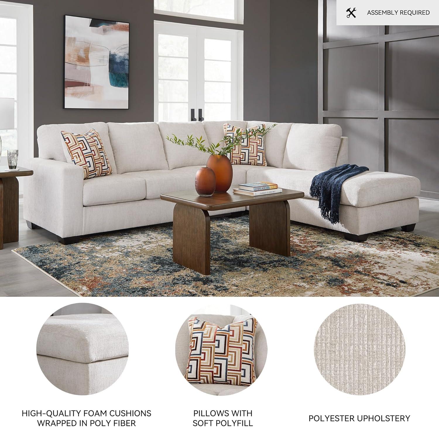 imageSignature Design by Ashley Aviemore Casual LShaped 2Piece Sectional with Chaise for Living Room BlueLight Gray