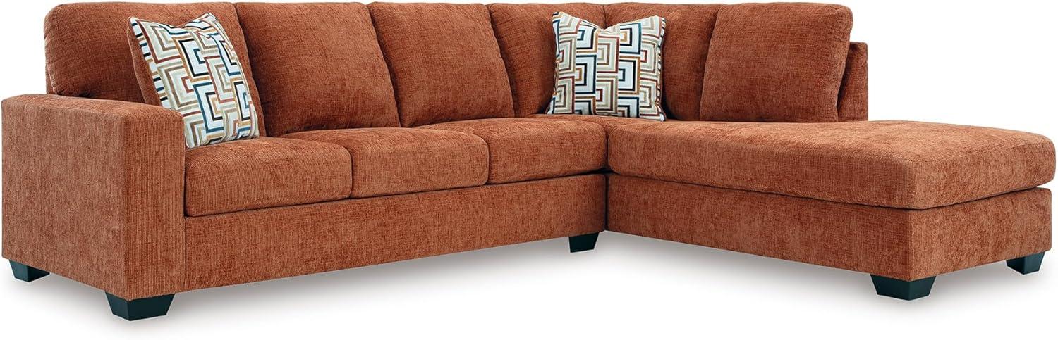imageSignature Design by Ashley Aviemore Casual LShaped 2Piece Sectional with Chaise for Living Room BlueOrange