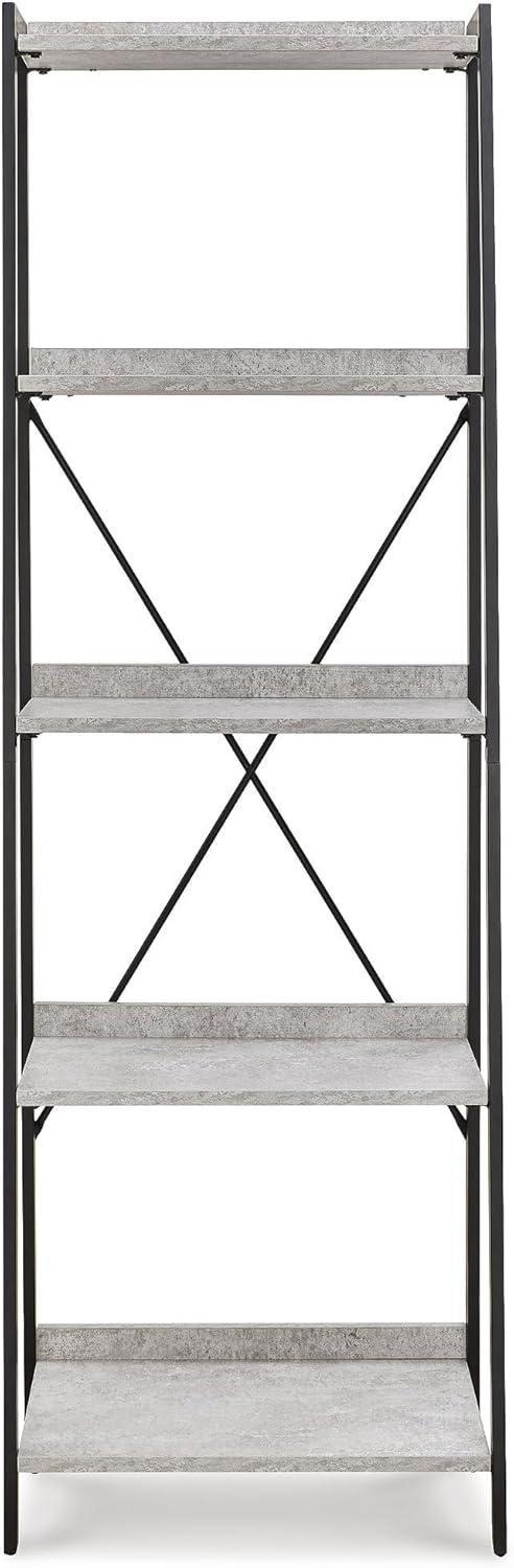 imageSignature Design by Ashley Baldridge Rustic 78quot Bookcase with 4 Shelves Distressed BrownGrayBlack