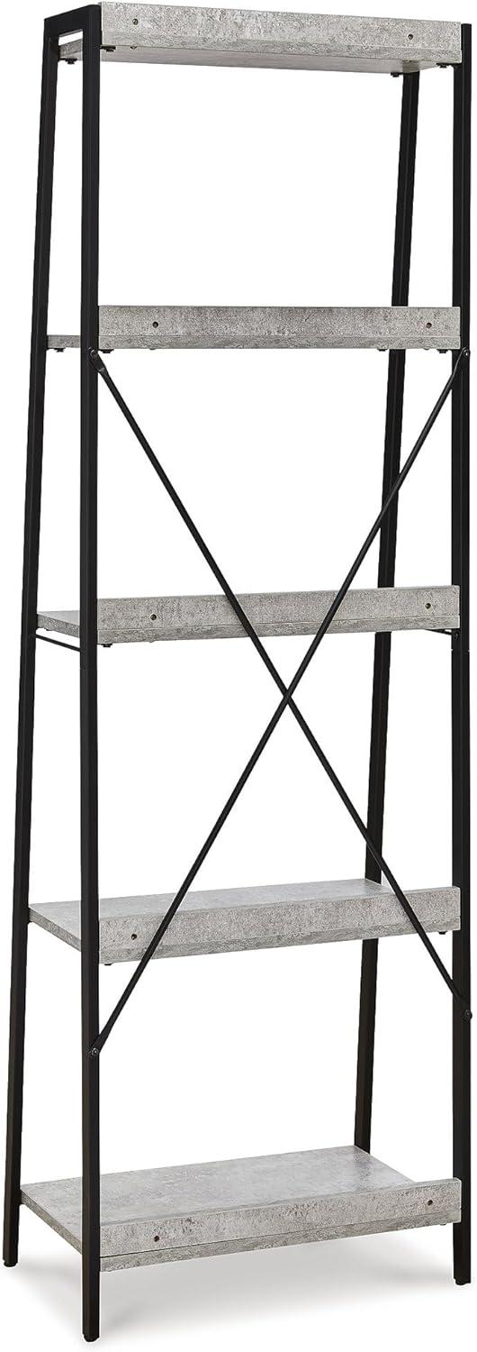 imageSignature Design by Ashley Baldridge Rustic 78quot Bookcase with 4 Shelves Distressed BrownGrayBlack