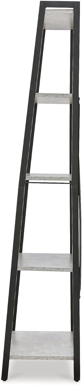 imageSignature Design by Ashley Baldridge Rustic 78quot Bookcase with 4 Shelves Distressed BrownGrayBlack