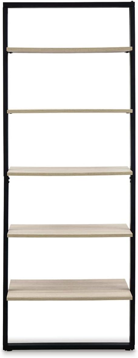 imageSignature Design by Ashley Baldridge Rustic 78quot Bookcase with 4 Shelves Distressed BrownNaturalBlack