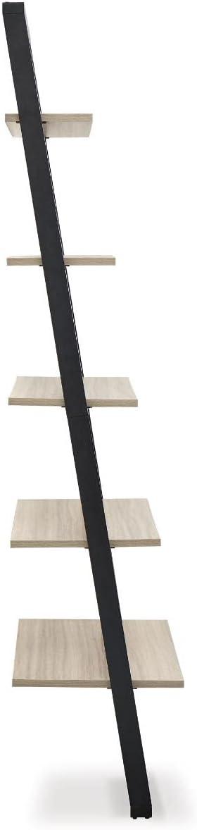 imageSignature Design by Ashley Baldridge Rustic 78quot Bookcase with 4 Shelves Distressed BrownNaturalBlack