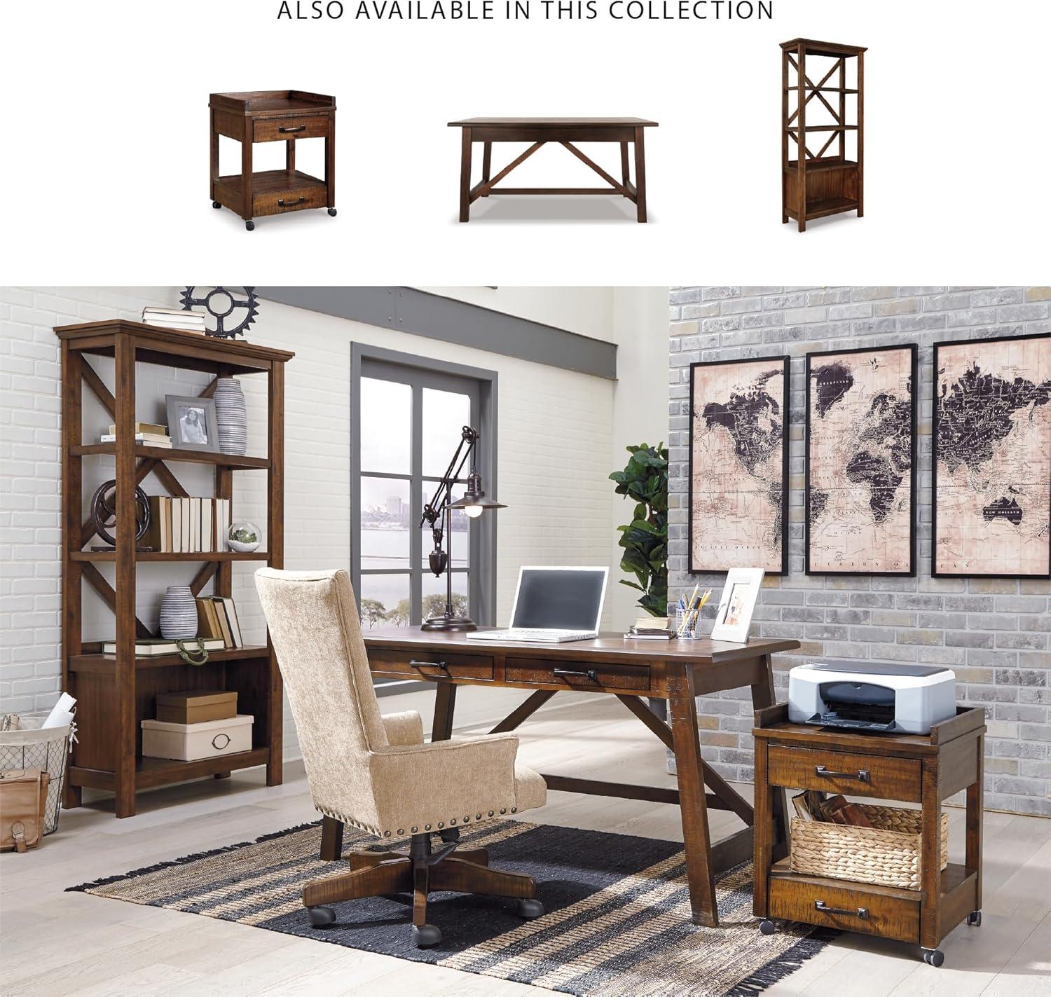 imageSignature Design by Ashley Baldridge Rustic Home Office Desk Distressed BrownBrown