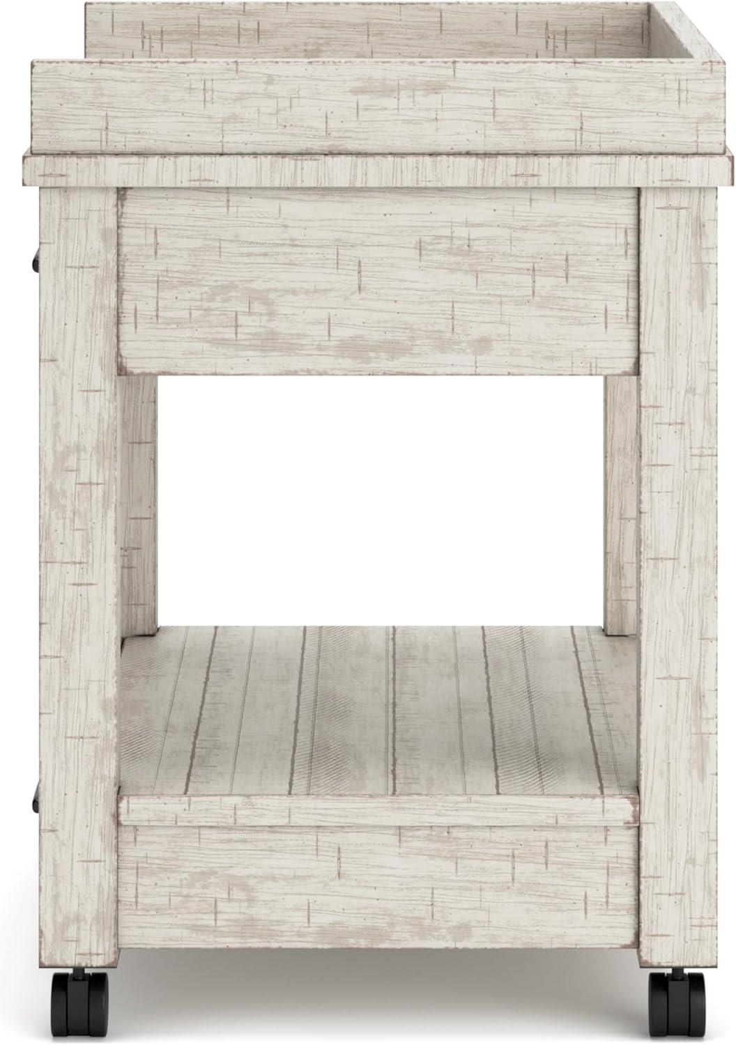 imageSignature Design by Ashley Baldridge Rustic Industrial Office Printer Stand with Storage BrownWhitewash