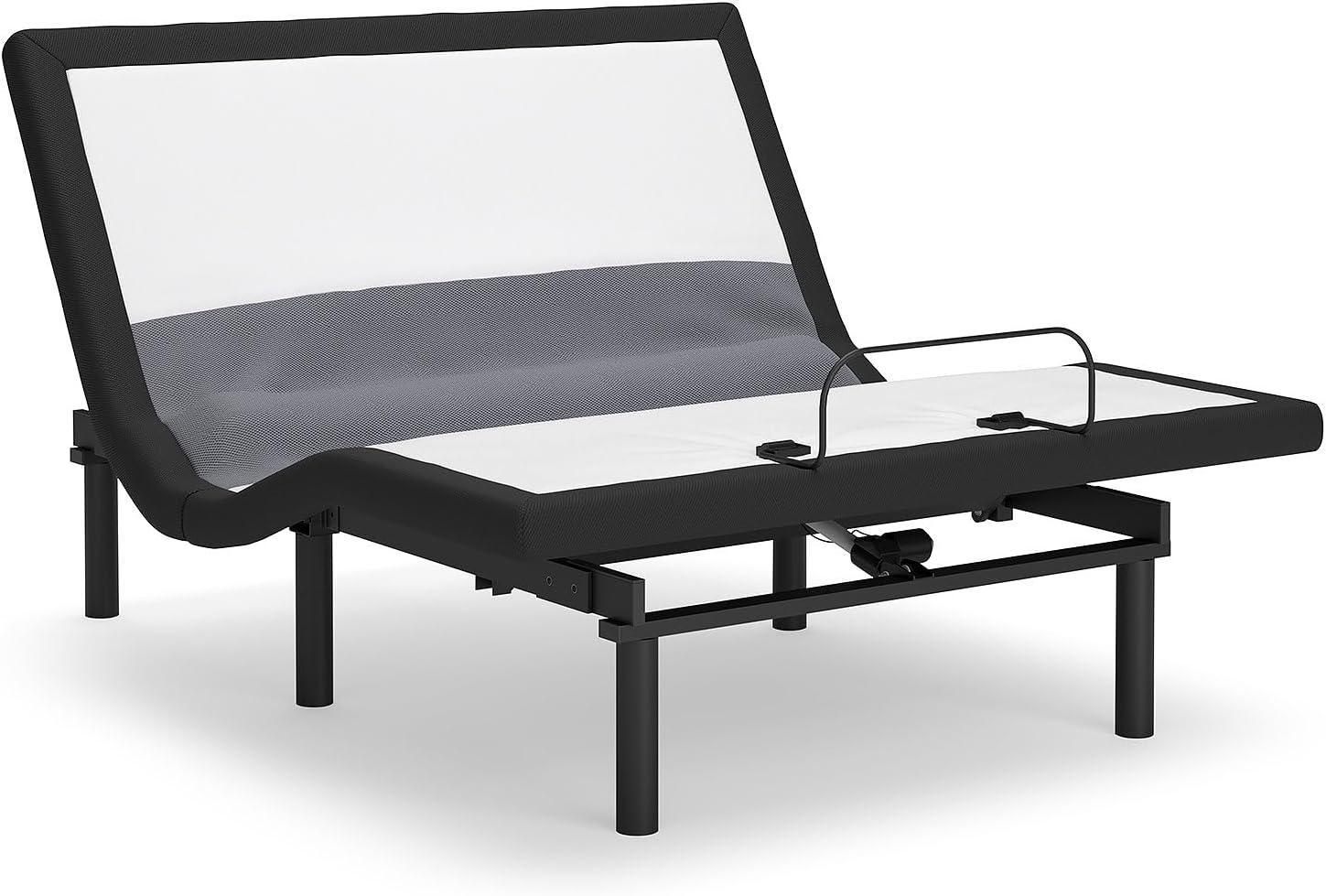 imageSignature Design by Ashley Best Base with Lumbar and Audio Traditional Adjustable Queen Adjustable Base with Remote Control Massage Feature MultiColor Lighting and ZeroGravity Design Black