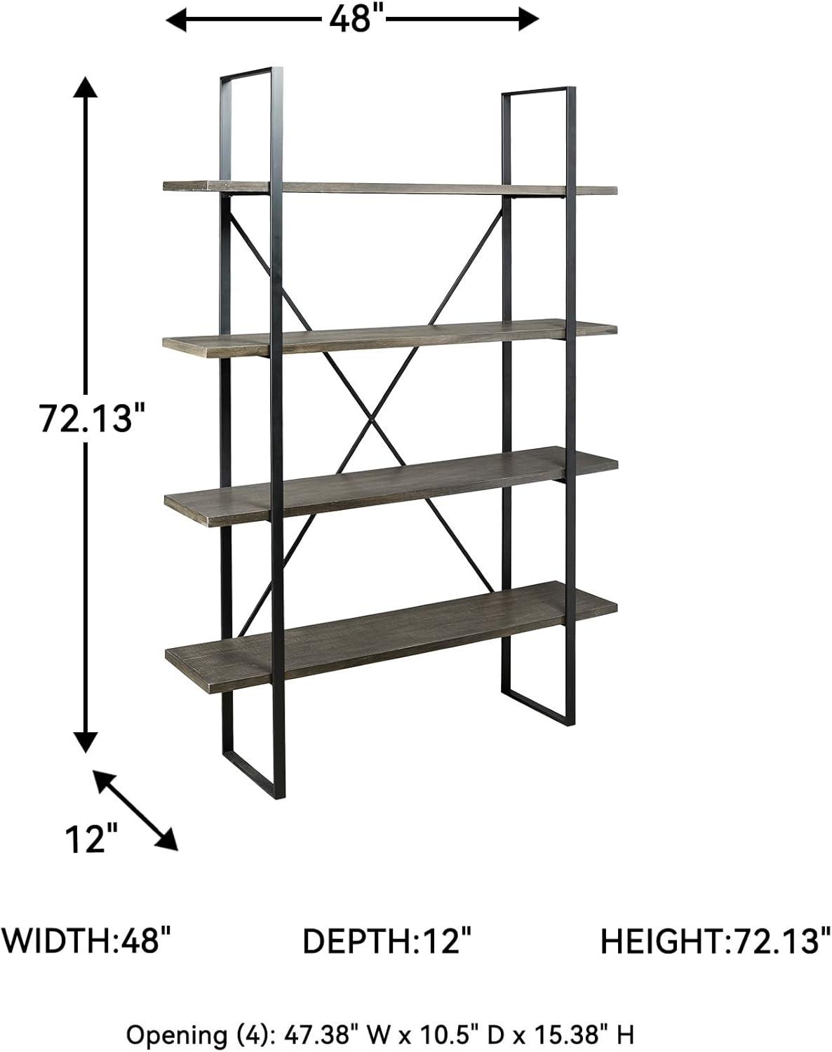 imageSignature Design by Ashley Brentmour 72quot H Bookcase Metallic ampamp Dark BrownDark Brown