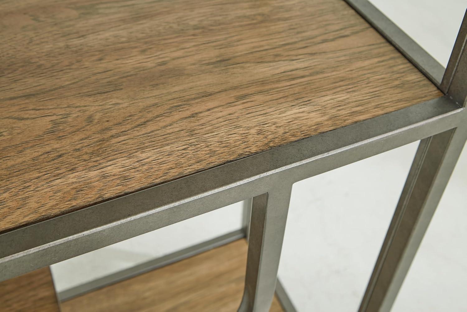 imageSignature Design by Ashley Brentmour 72quot H Bookcase Metallic ampamp Dark BrownLight Brown Gray