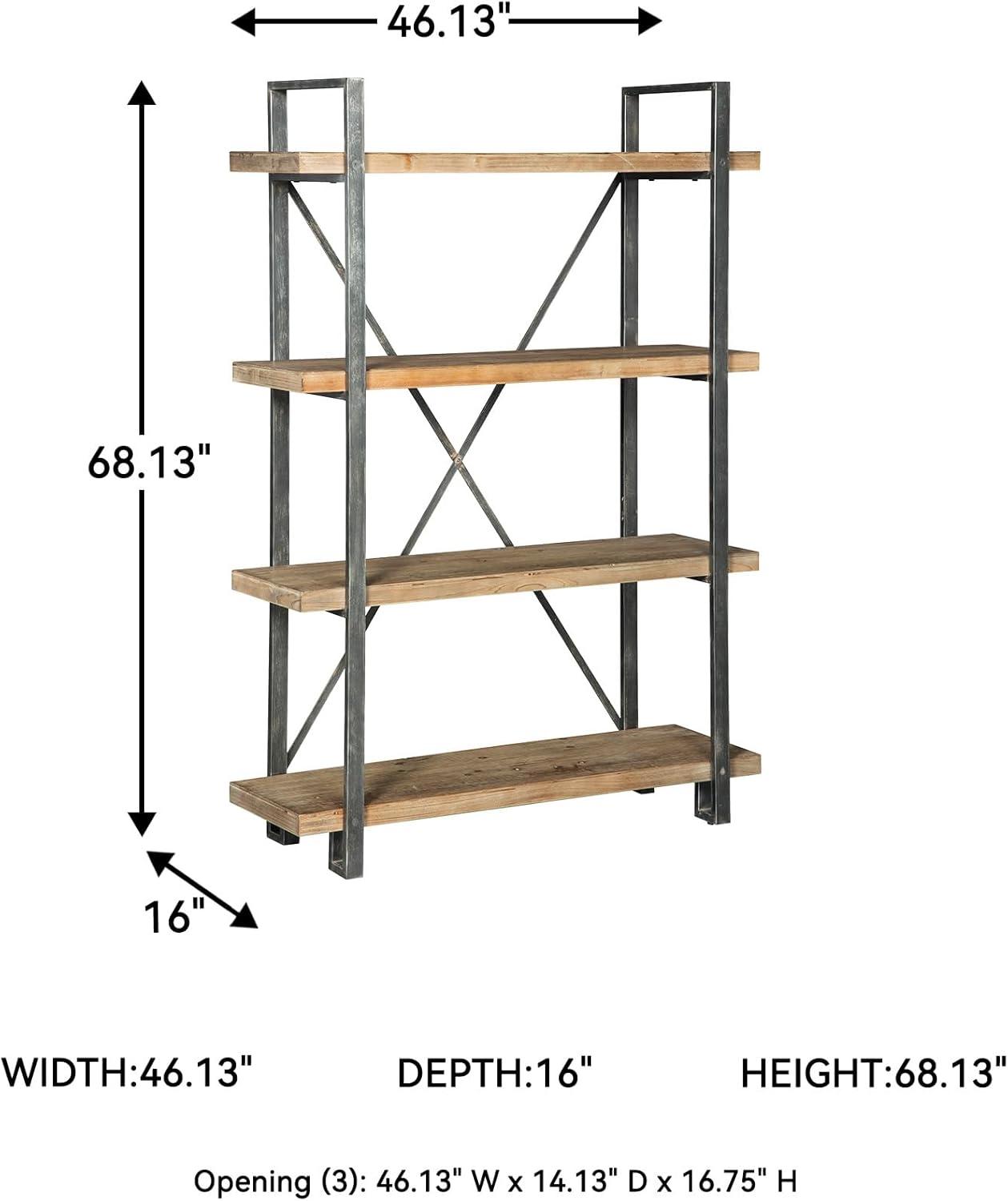 imageSignature Design by Ashley Brentmour 72quot H Bookcase Metallic ampamp Dark BrownLight Brown
