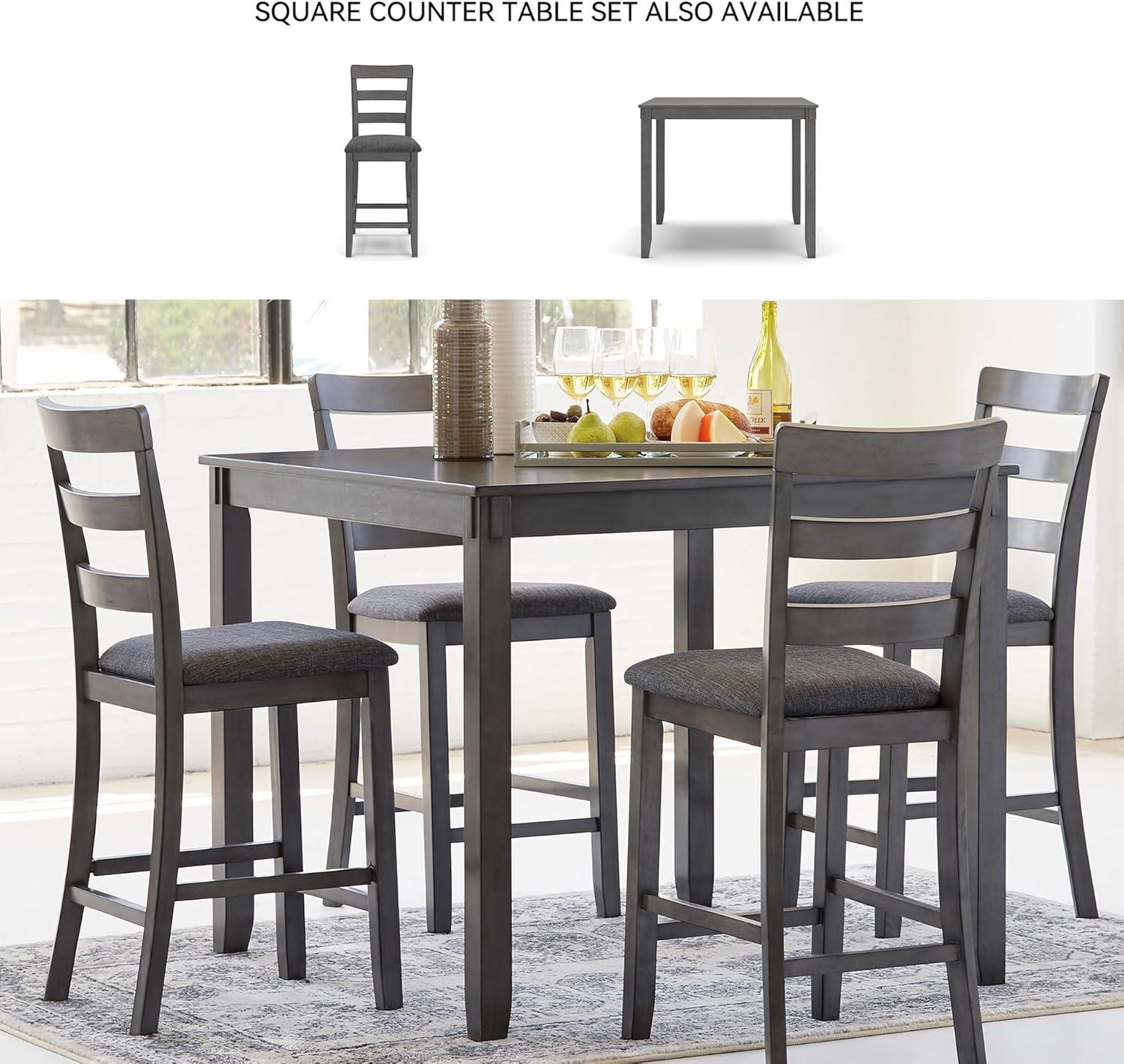 imageSignature Design by Ashley Bridson Modern 6 Piece Dining Set Includes Dining Table 4 Chairs ampamp Bench GrayGrey