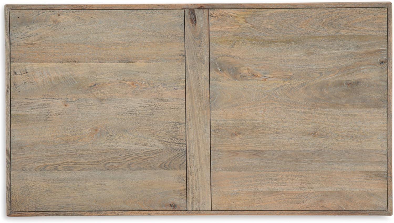 imageSignature Design by Ashley Bristenfort Rustic Crossbuck Coffee Table with Lower Shelf Light Brown ampamp Black