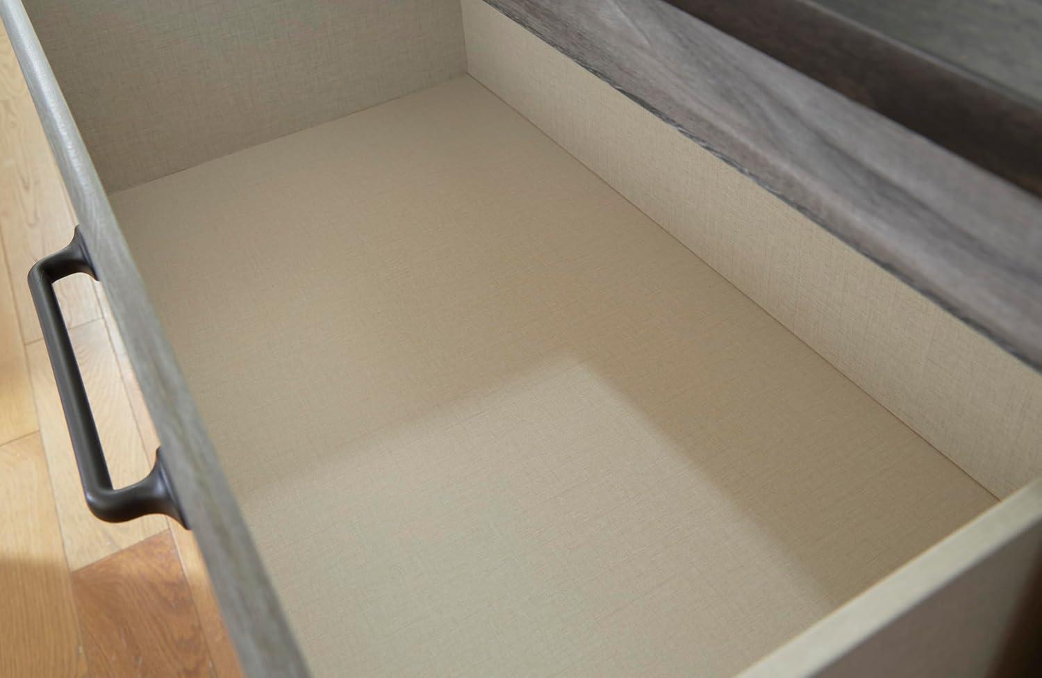 imageSignature Design by Ashley Bronyan Contemporary SmoothGliding 6Drawer Dresser and Mirror with Safety Stop GrayDark Gray