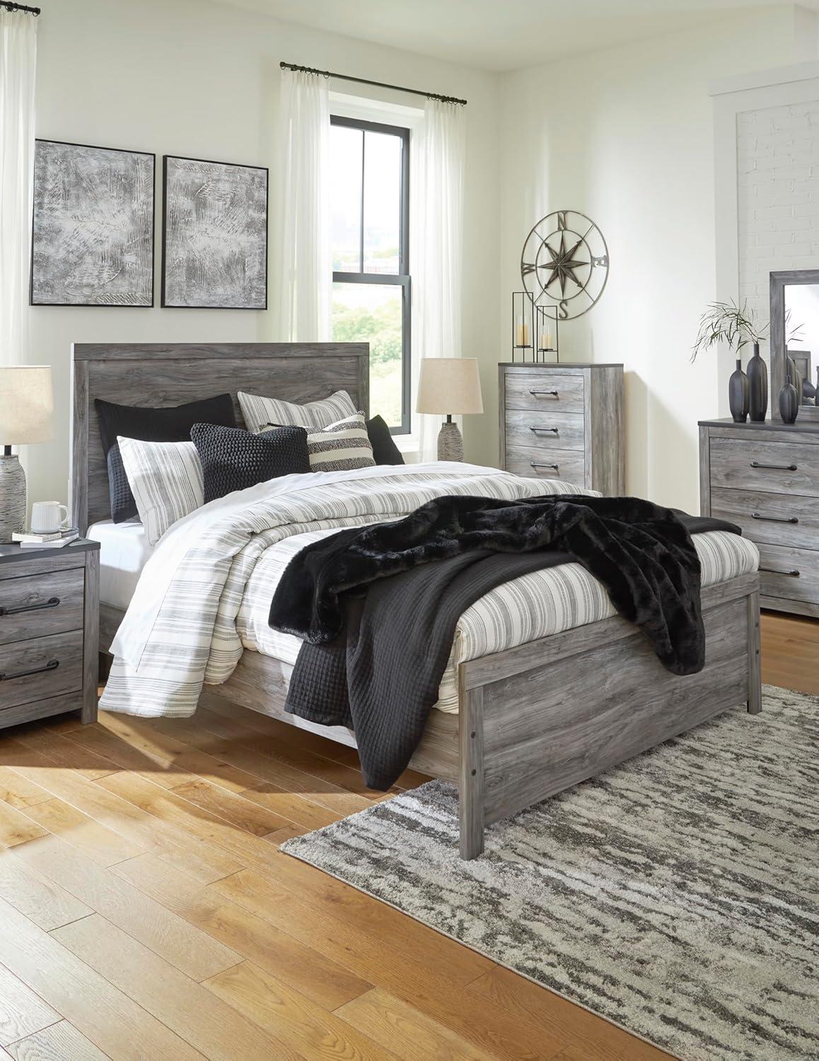 imageSignature Design by Ashley Bronyan Contemporary SmoothGliding 6Drawer Dresser and Mirror with Safety Stop GrayDark Gray