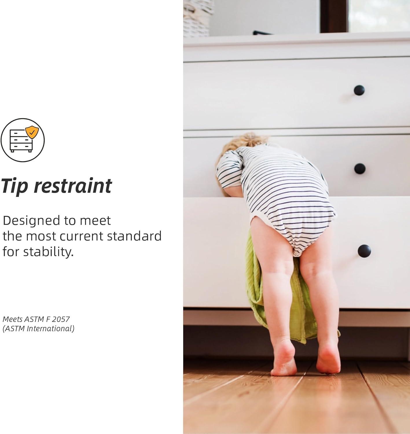 imageSignature Design by Ashley Bronyan Contemporary SmoothGliding 6Drawer Dresser and Mirror with Safety Stop GrayDark Gray