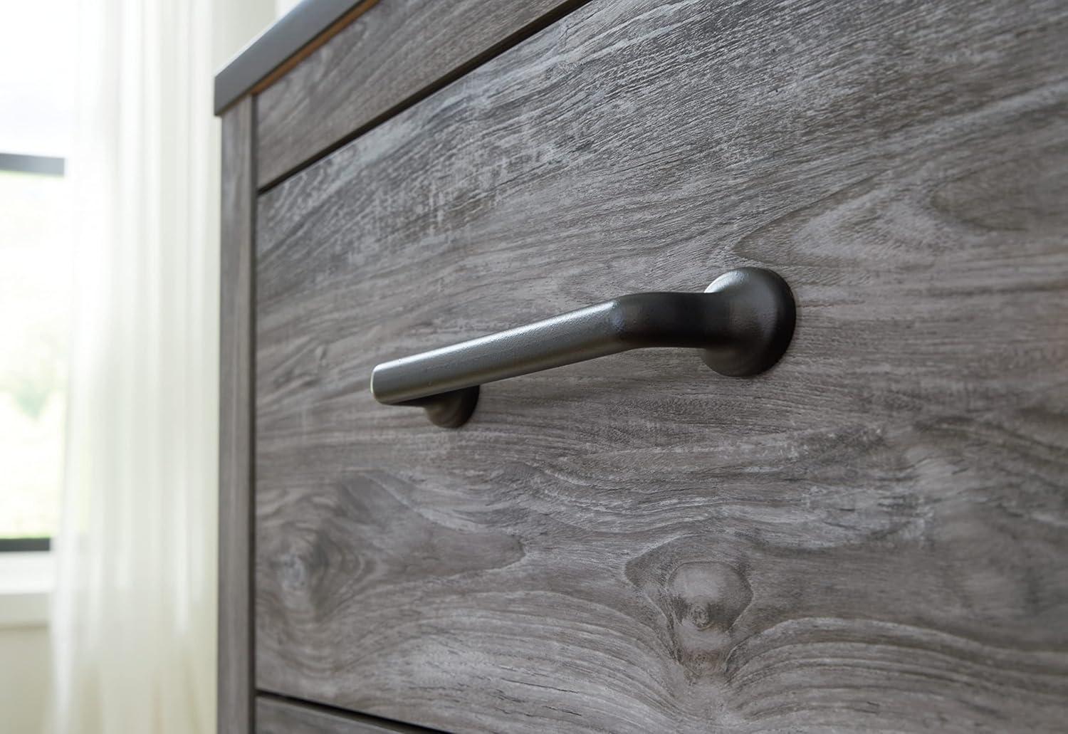 imageSignature Design by Ashley Bronyan Contemporary SmoothGliding 6Drawer Dresser and Mirror with Safety Stop GrayDark Gray