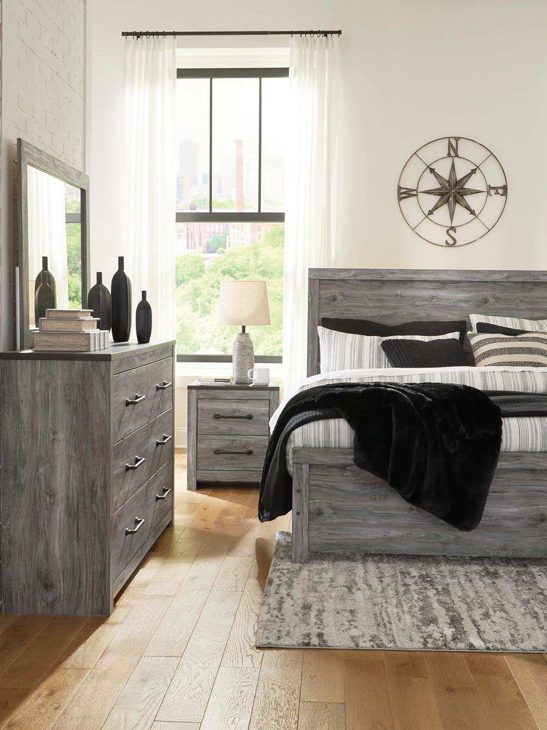 imageSignature Design by Ashley Bronyan Contemporary SmoothGliding 6Drawer Dresser and Mirror with Safety Stop GrayDark Gray