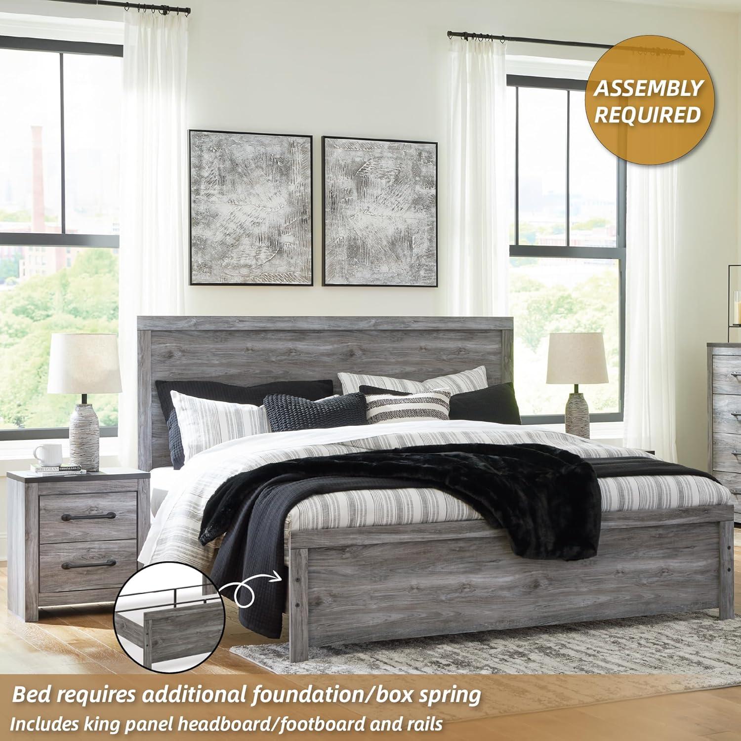 imageSignature Design by Ashley Bronyan Contemporary SmoothGliding 6Drawer Dresser and Mirror with Safety Stop GrayDark Gray
