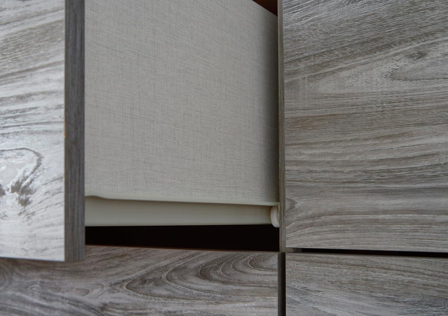 imageSignature Design by Ashley Bronyan Contemporary SmoothGliding 6Drawer Dresser and Mirror with Safety Stop GrayDark Gray