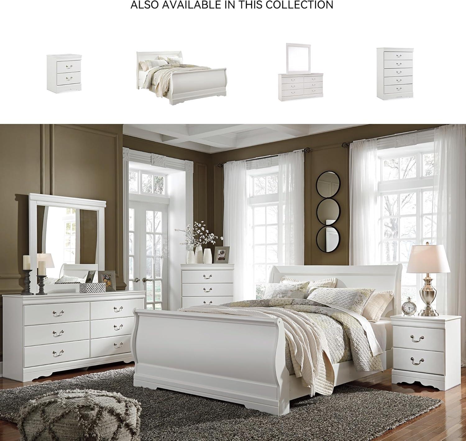 imageSignature Design by Ashley Bronyan Contemporary SmoothGliding 6Drawer Dresser and Mirror with Safety Stop GrayWhite