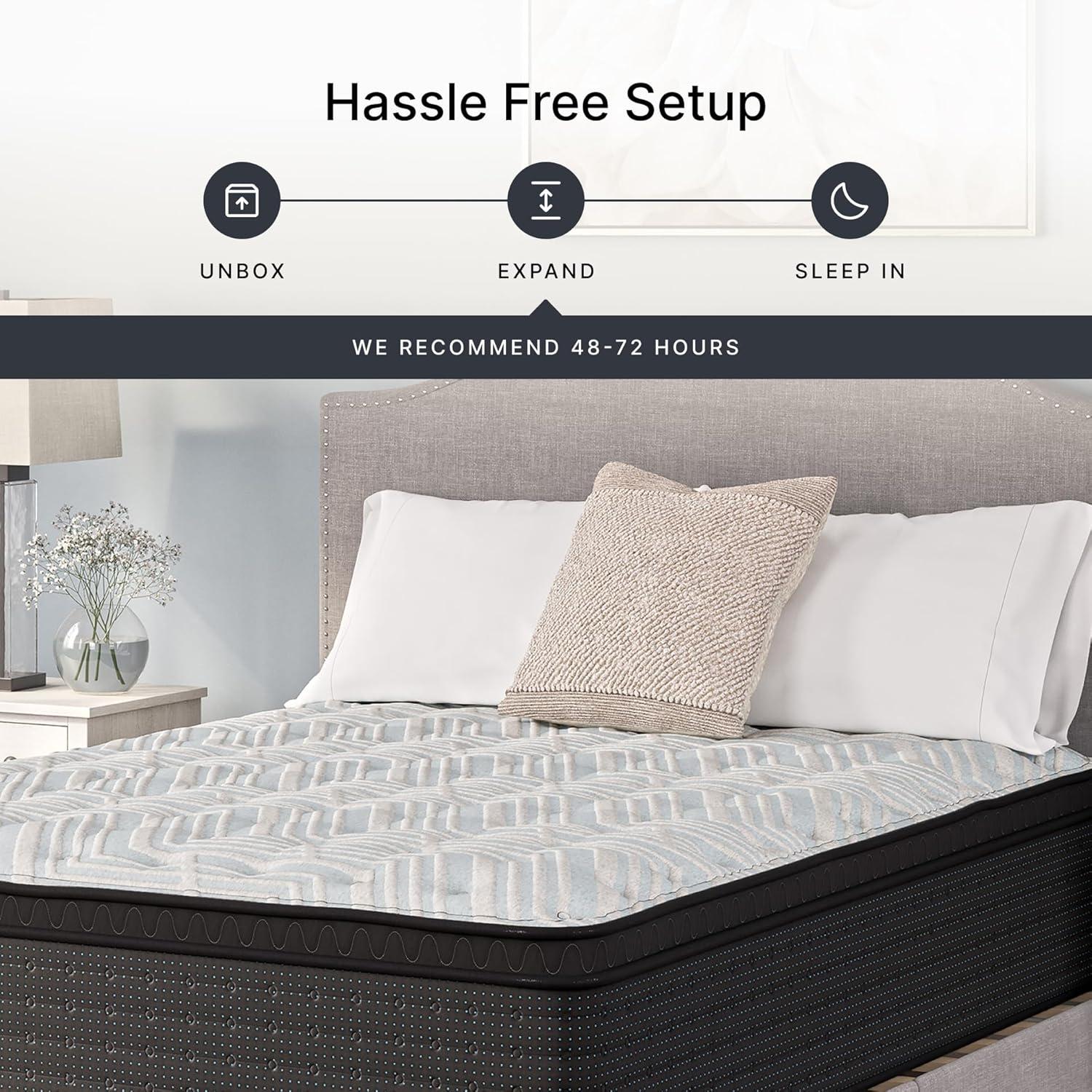 imageSignature Design by Ashley California King Size Palisades 14 Inch Firm Hybrid Mattress with Quick Response Gel Memory Foam Fiberglass Free Mattress In A BoxCalifornia King