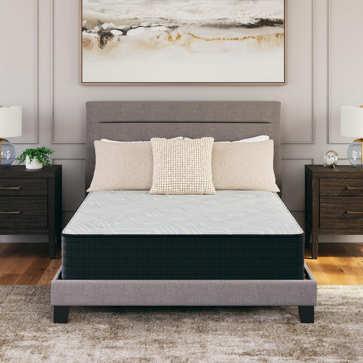 imageSignature Design by Ashley California King Size Palisades 14 Inch Firm Hybrid Mattress with Quick Response Gel Memory Foam Fiberglass Free Mattress In A BoxKing