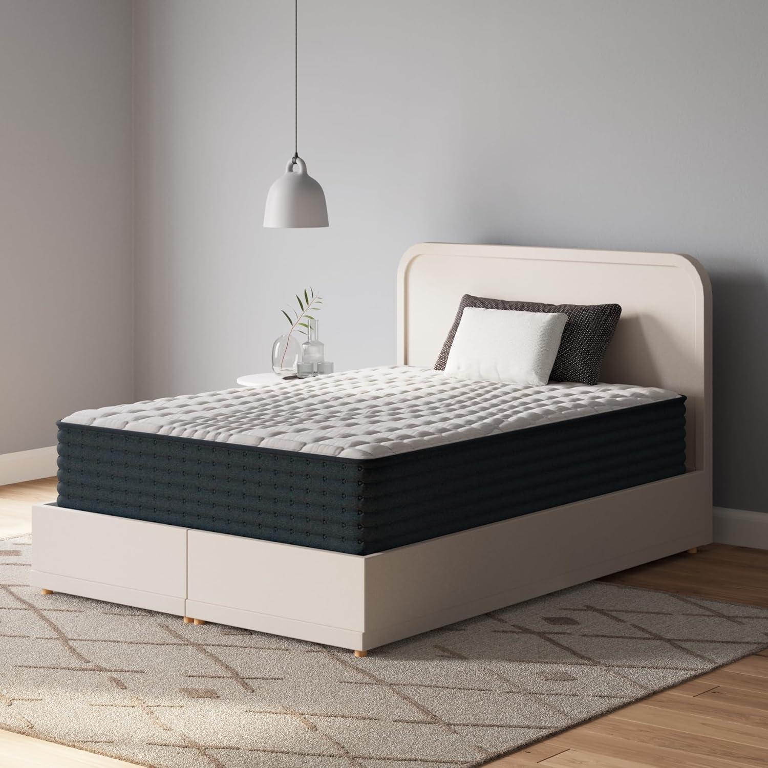 imageSignature Design by Ashley California King Size Palisades 14 Inch Firm Hybrid Mattress with Quick Response Gel Memory Foam Fiberglass Free Mattress In A BoxTwin XL