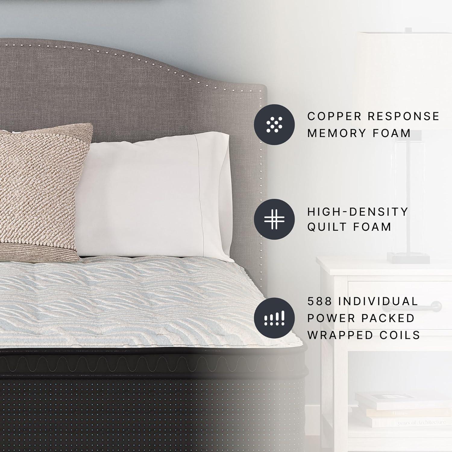 imageSignature Design by Ashley California King Size Palisades 14 Inch Firm Hybrid Mattress with Quick Response Gel Memory Foam Fiberglass Free Mattress In A BoxCalifornia King