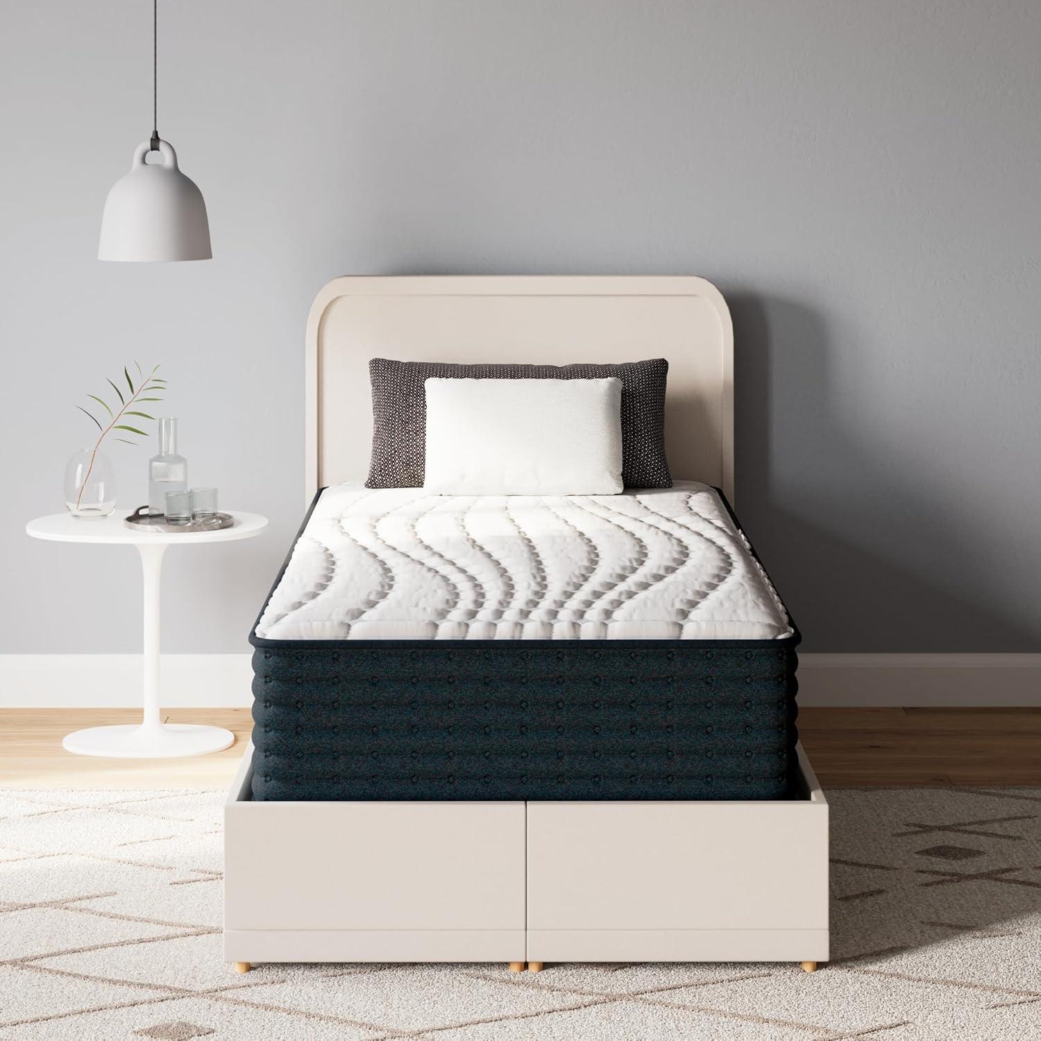 imageSignature Design by Ashley California King Size Palisades 14 Inch Firm Hybrid Mattress with Quick Response Gel Memory Foam Fiberglass Free Mattress In A BoxTwin XL