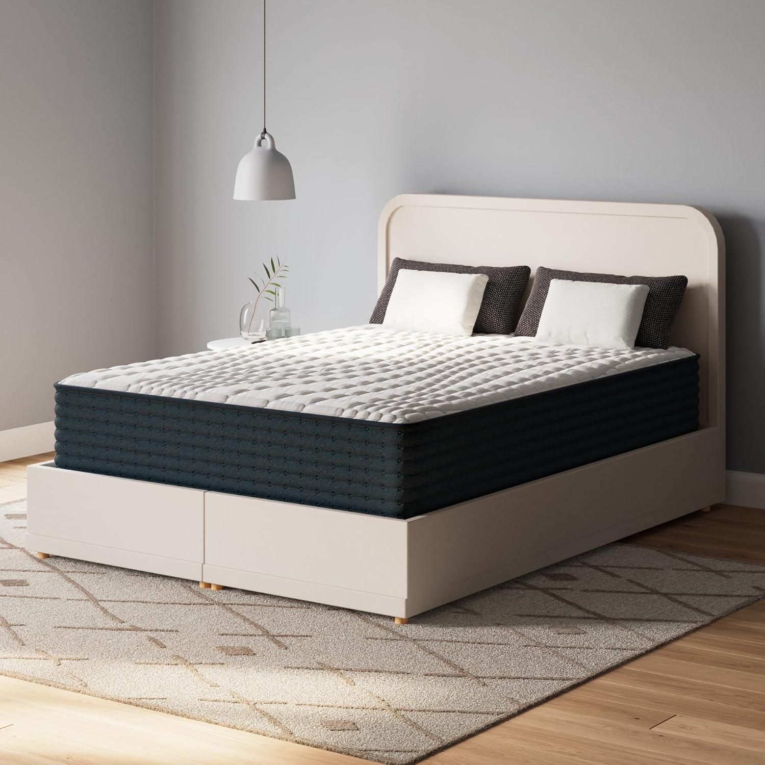 imageSignature Design by Ashley California King Size Palisades 14 Inch Firm Hybrid Mattress with Quick Response Gel Memory Foam Fiberglass Free Mattress In A BoxCalifornia King