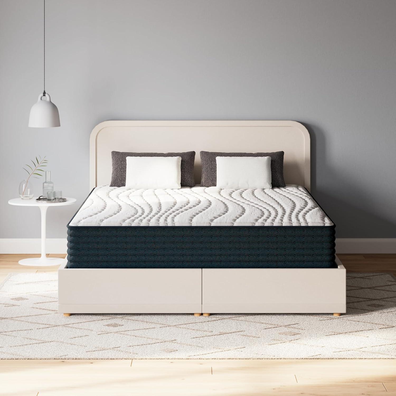 imageSignature Design by Ashley California King Size Palisades 14 Inch Firm Hybrid Mattress with Quick Response Gel Memory Foam Fiberglass Free Mattress In A BoxCalifornia King