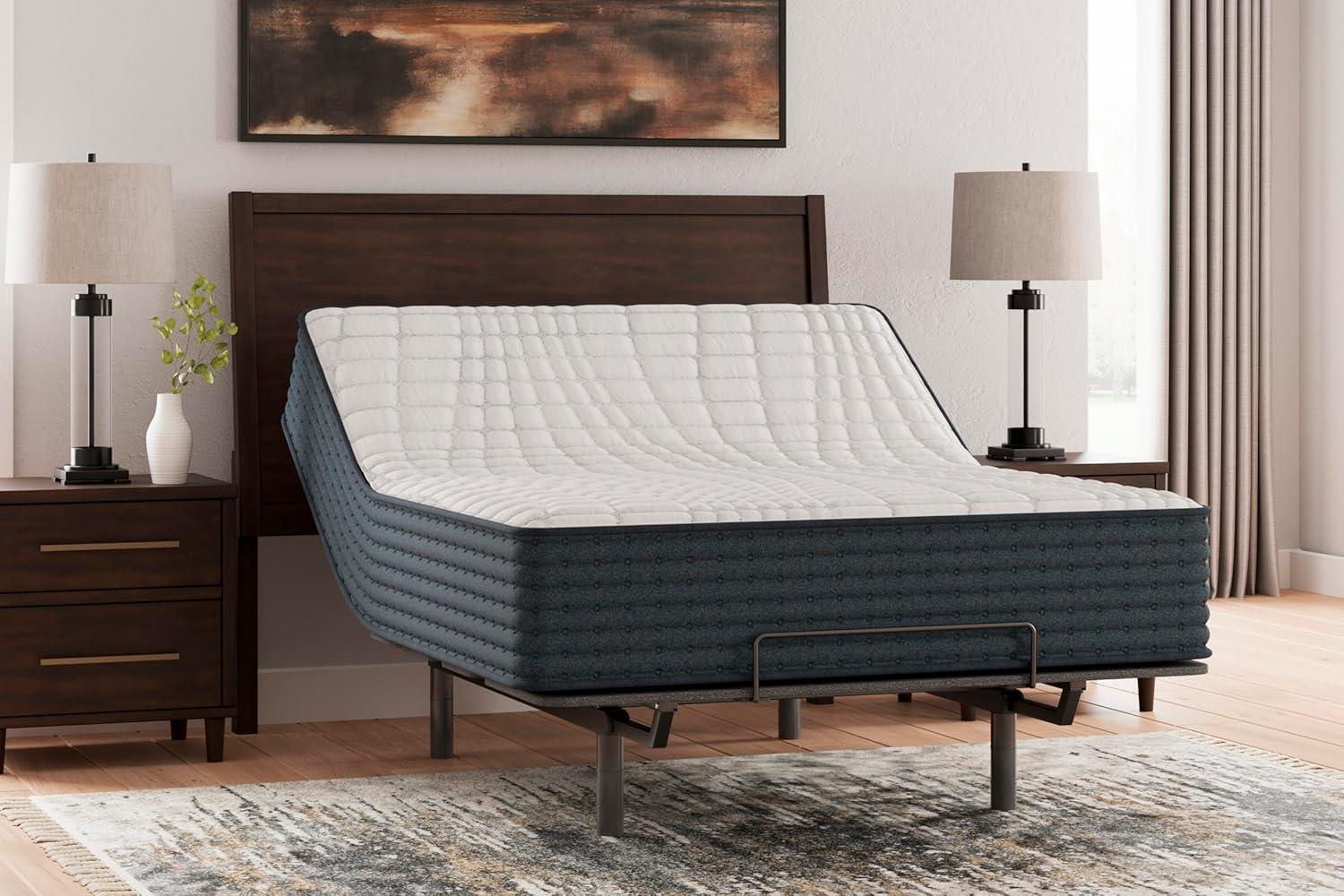 imageSignature Design by Ashley California King Size Palisades 14 Inch Firm Hybrid Mattress with Quick Response Gel Memory Foam Fiberglass Free Mattress In A BoxTwin XL