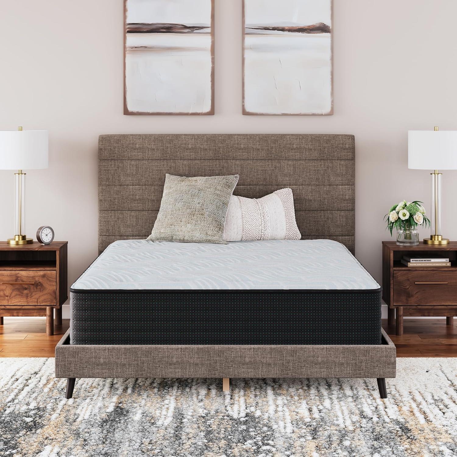 imageSignature Design by Ashley California King Size Palisades 14 Inch Firm Hybrid Mattress with Quick Response Gel Memory Foam Fiberglass Free Mattress In A BoxCalifornia King