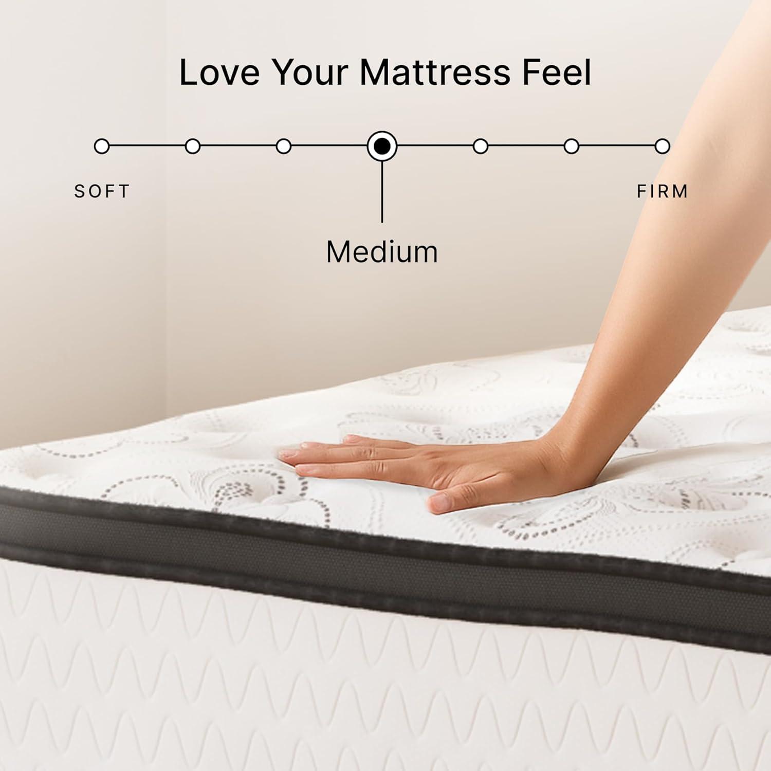 imageSignature Design by Ashley Chime Hybrid California King 12quot Mattress with Gel Memory Foam Medium Firm Pressure Relief Fiberglass Free Mattress in a BoxQueen