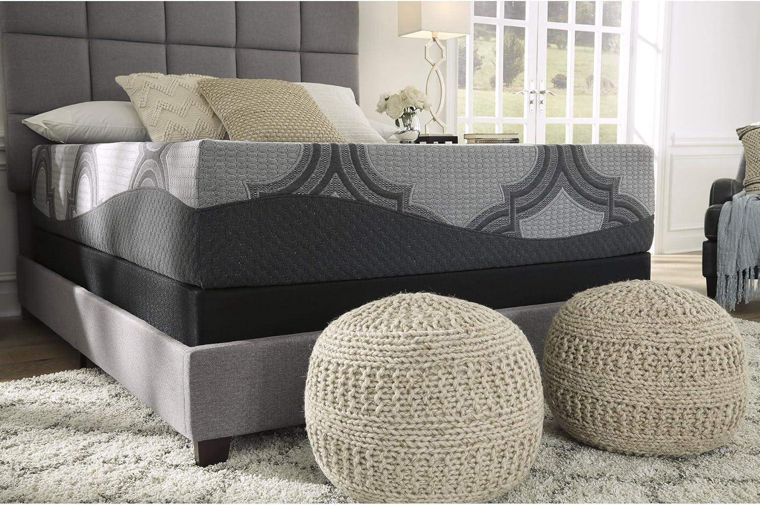 imageSignature Design by Ashley Chime Hybrid California King 12quot Mattress with Gel Memory Foam Medium Firm Pressure Relief Fiberglass Free Mattress in a BoxCalifornia King