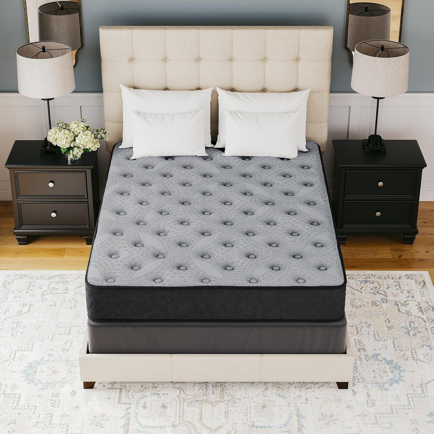 imageSignature Design by Ashley Chime Hybrid California King 12quot Mattress with Gel Memory Foam Medium Firm Pressure Relief Fiberglass Free Mattress in a BoxQueen