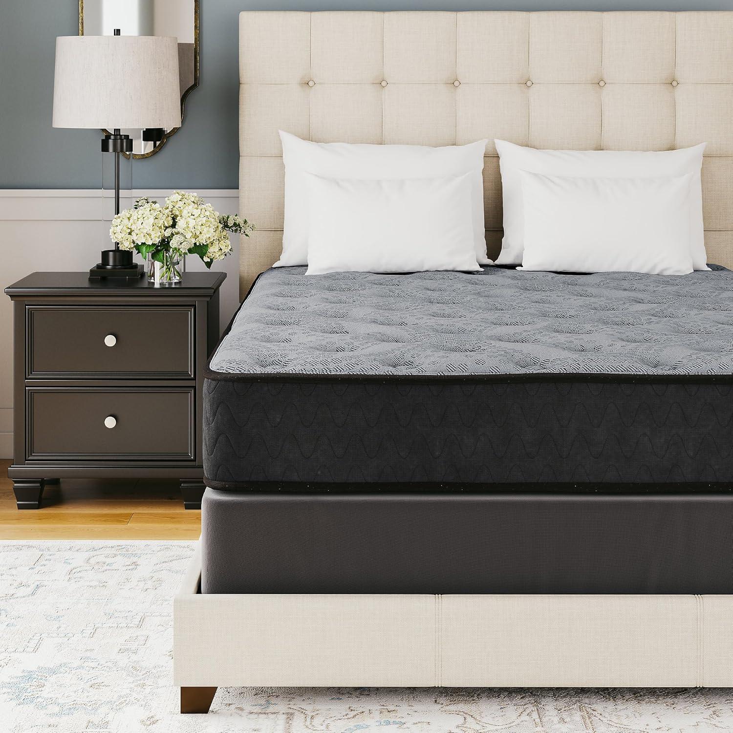 imageSignature Design by Ashley Chime Hybrid California King 12quot Mattress with Gel Memory Foam Medium Firm Pressure Relief Fiberglass Free Mattress in a BoxQueen