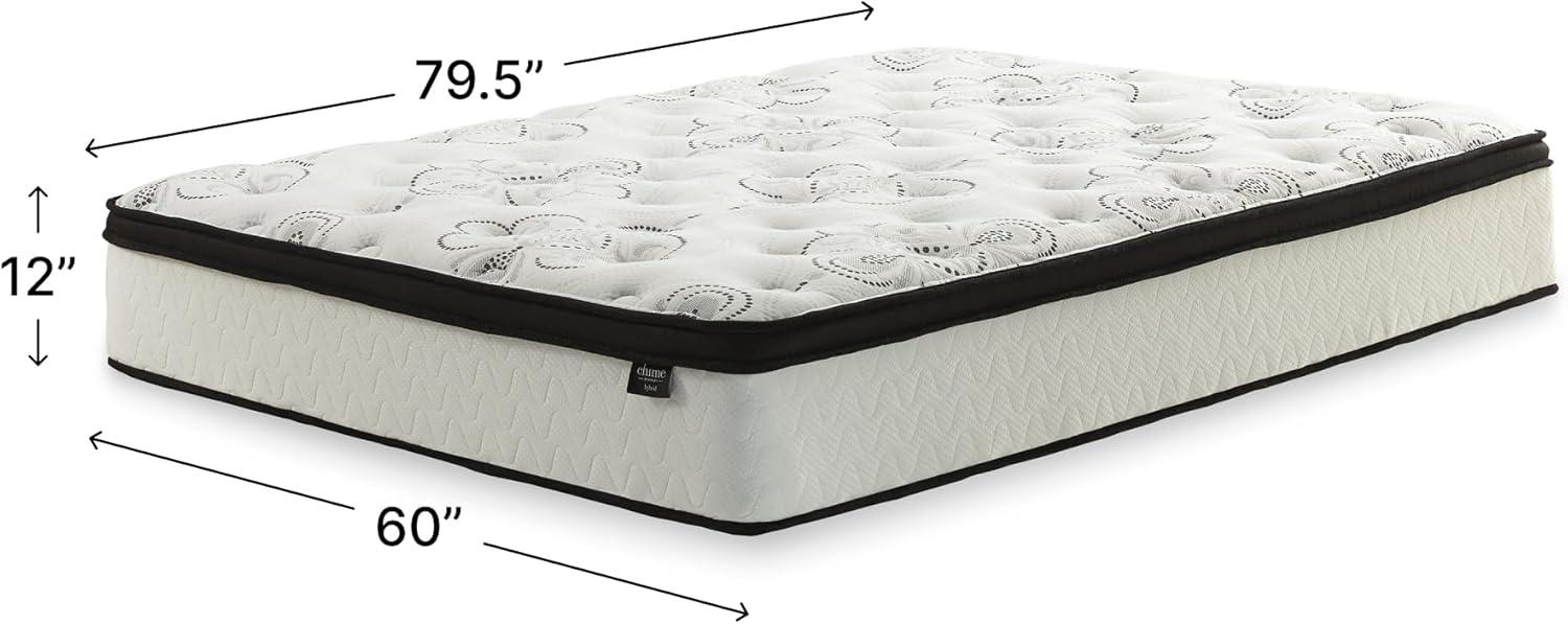 imageSignature Design by Ashley Chime Hybrid California King 12quot Mattress with Gel Memory Foam Medium Firm Pressure Relief Fiberglass Free Mattress in a BoxQueen