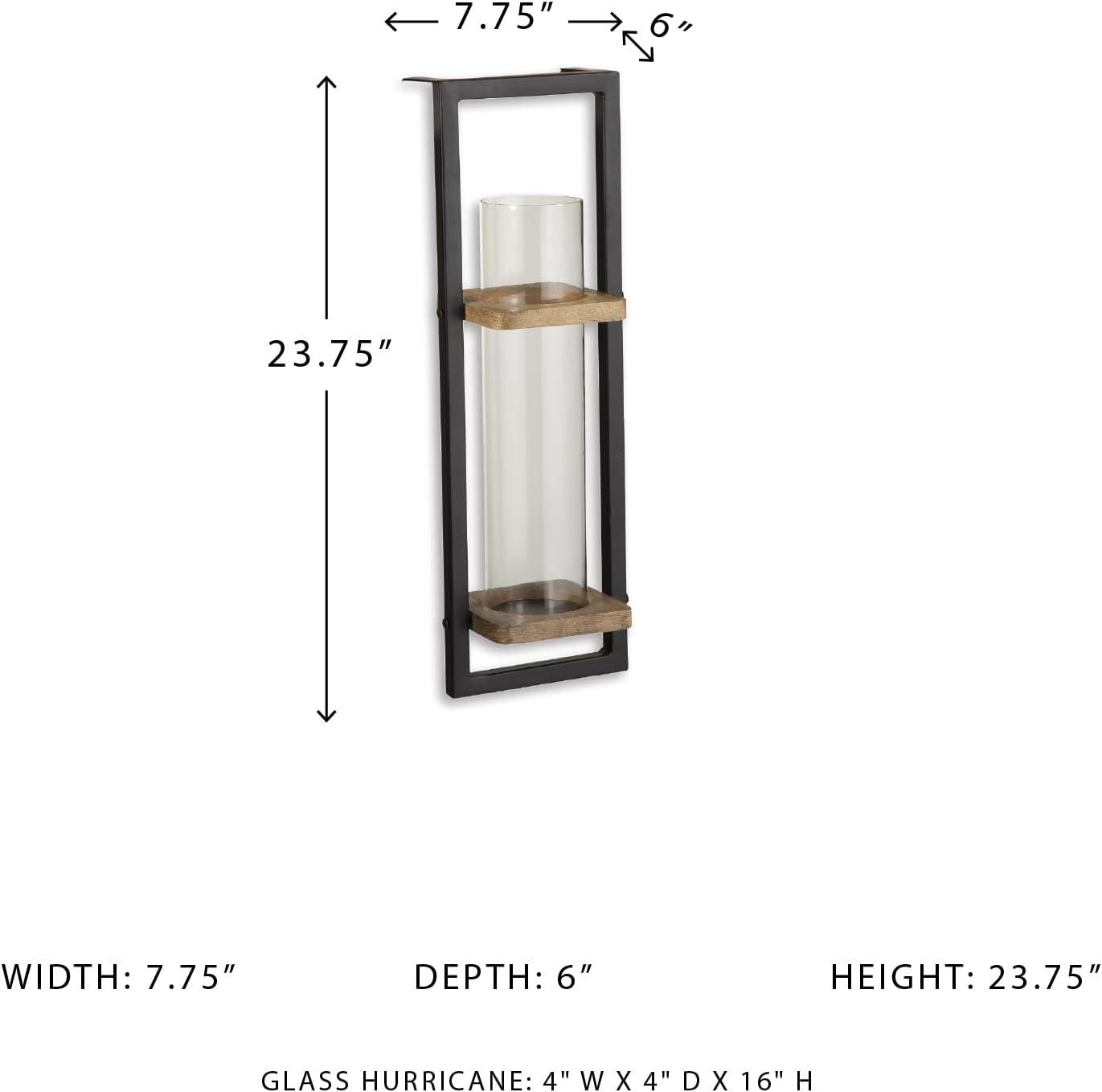 imageSignature Design by Ashley Colburn Rustic Wall Sconce with Candle Holder Black