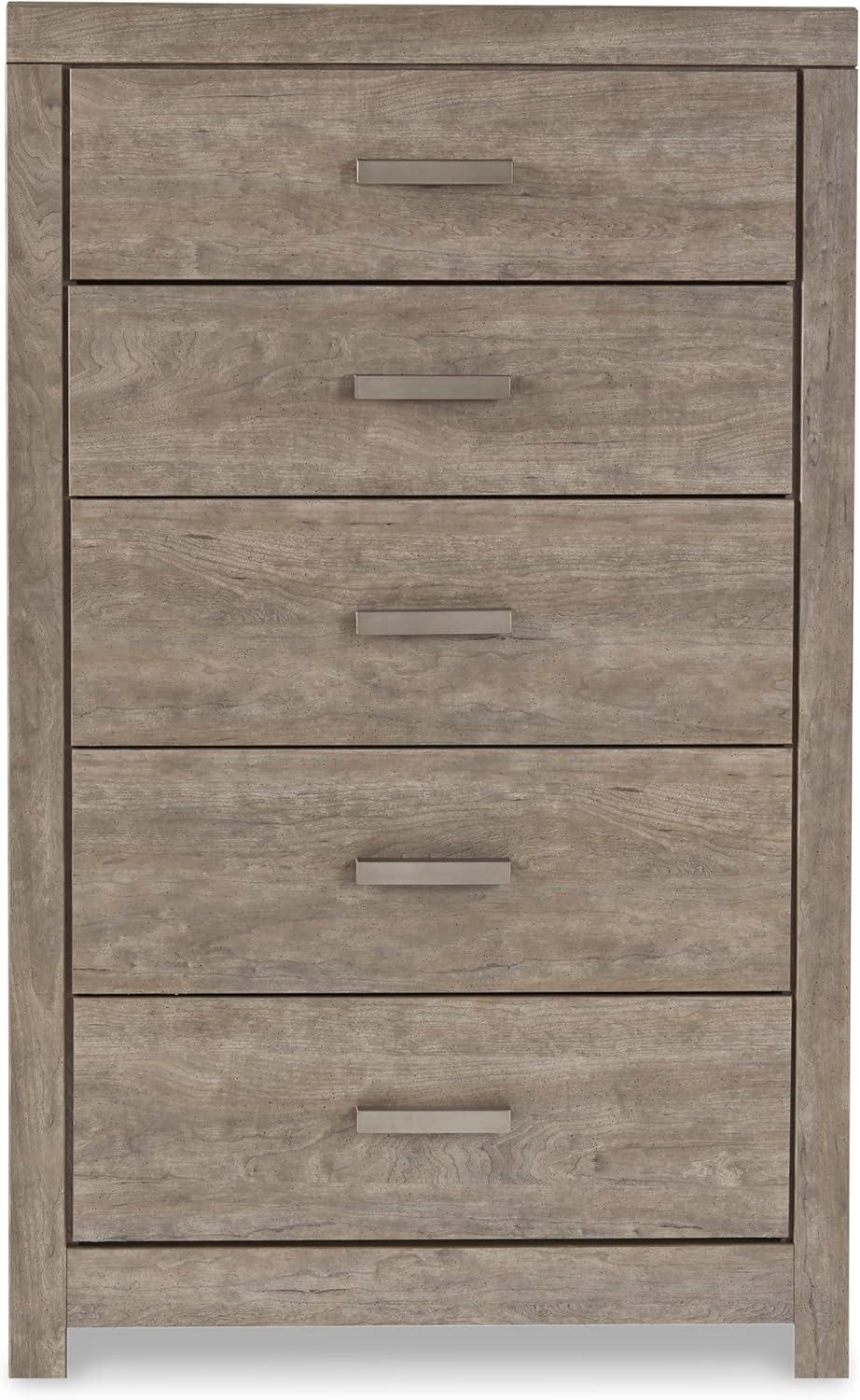 imageSignature Design by Ashley Culverbach Casual King Panel Bed with Metal Slats Foundation or Box Spring Needed Gray5 Drawer Chest
