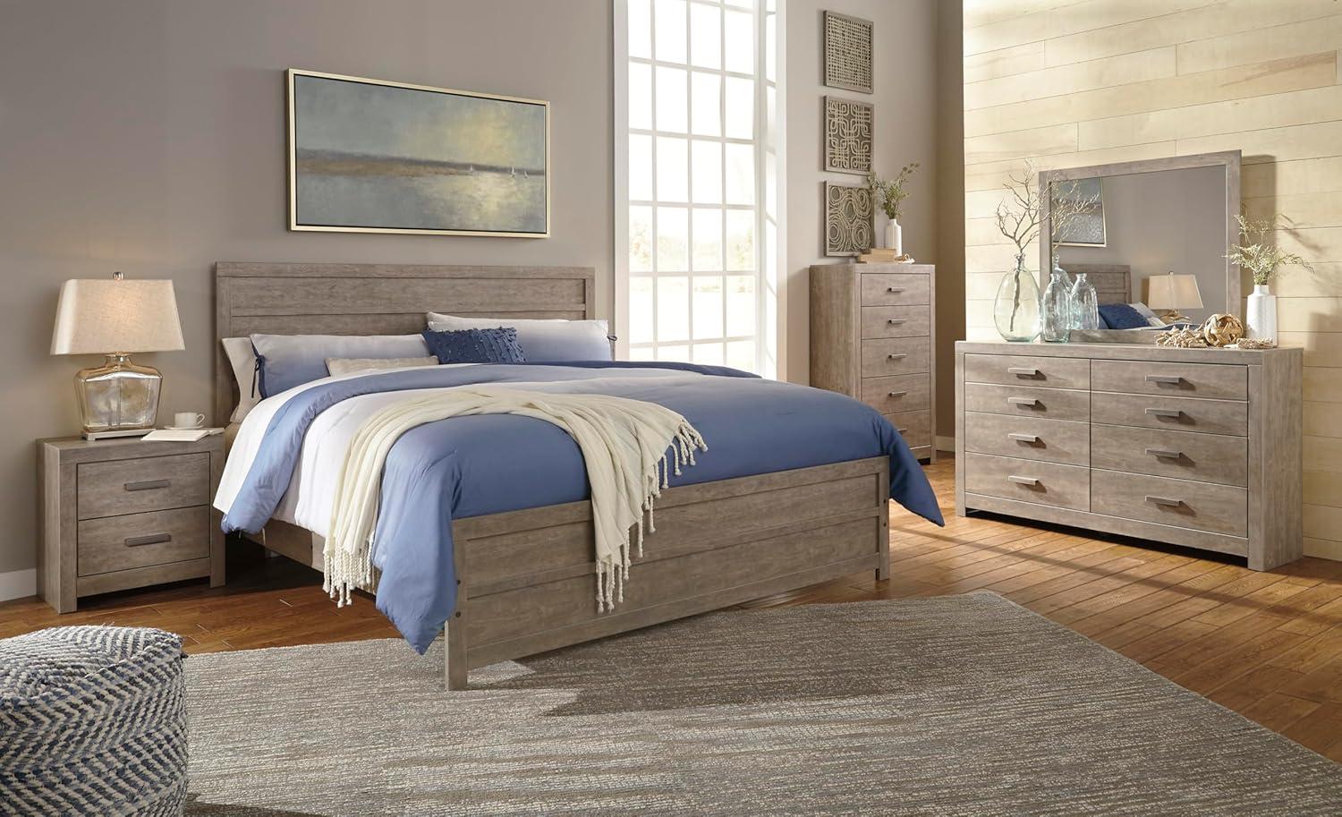 imageSignature Design by Ashley Culverbach Casual King Panel Bed with Metal Slats Foundation or Box Spring Needed GrayKing Panel Bed