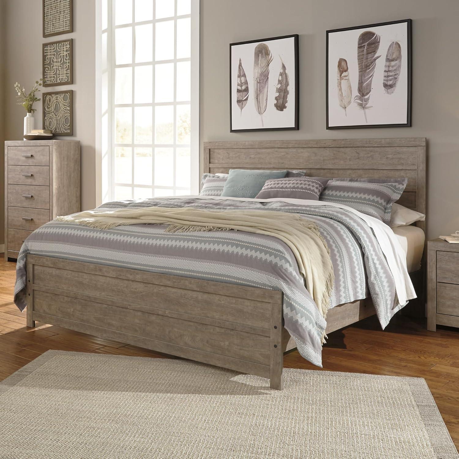 imageSignature Design by Ashley Culverbach Casual King Panel Bed with Metal Slats Foundation or Box Spring Needed GrayKing Panel Bed