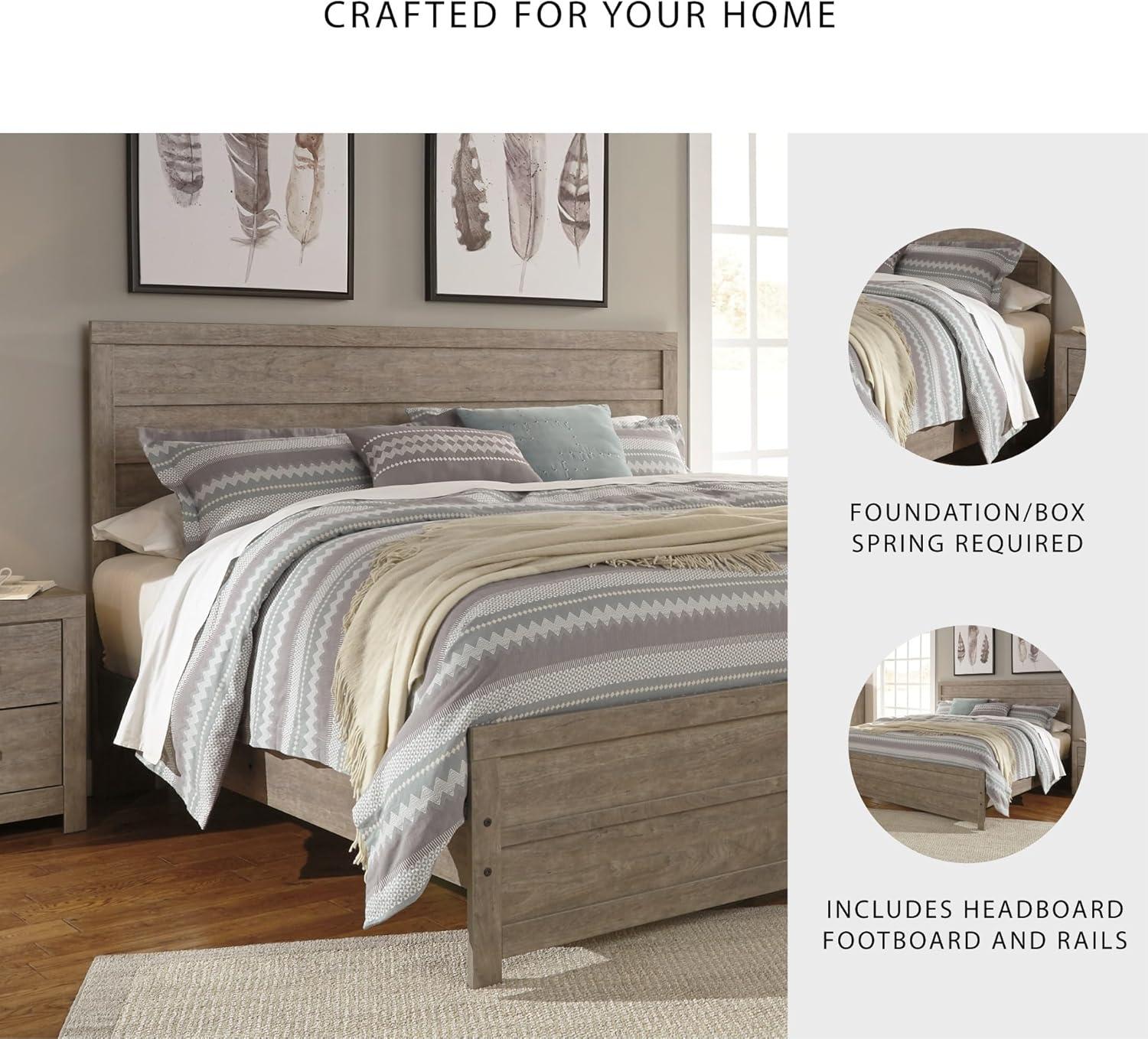 imageSignature Design by Ashley Culverbach Casual King Panel Bed with Metal Slats Foundation or Box Spring Needed GrayKing Panel Bed